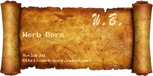 Werb Bors névjegykártya